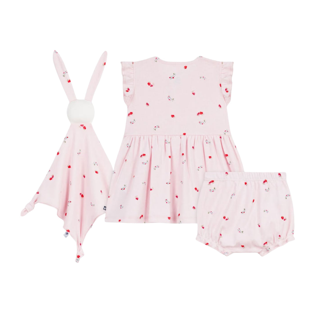 Petit Bateau Baby Girls Three-Piece Floral Ensemble