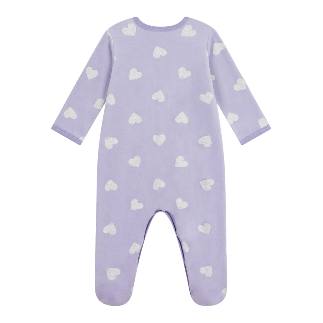 Petit Bateau Baby Girls Purple Velour Pyjama