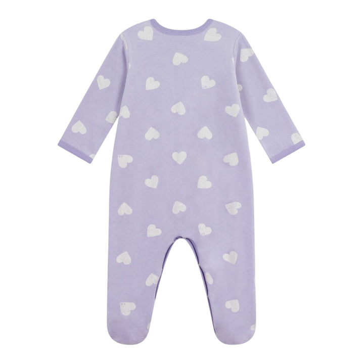 Petit Bateau Baby Girls Purple Velour Pyjama
