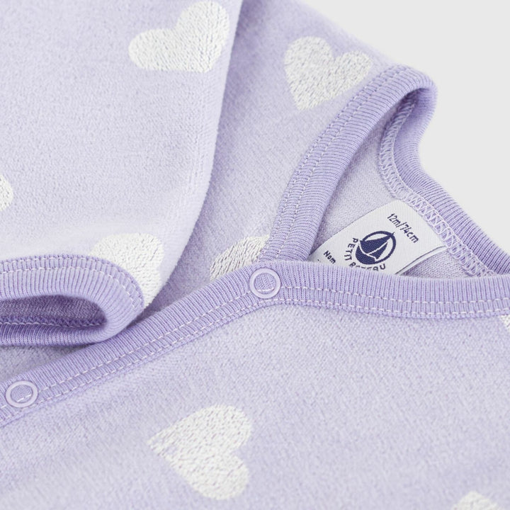 Petit Bateau Baby Girls Purple Velour Pyjama