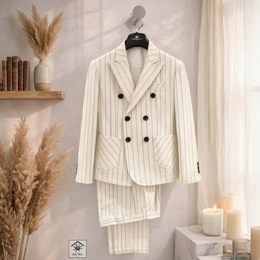 Emanuel Pris Pinstripe Suit