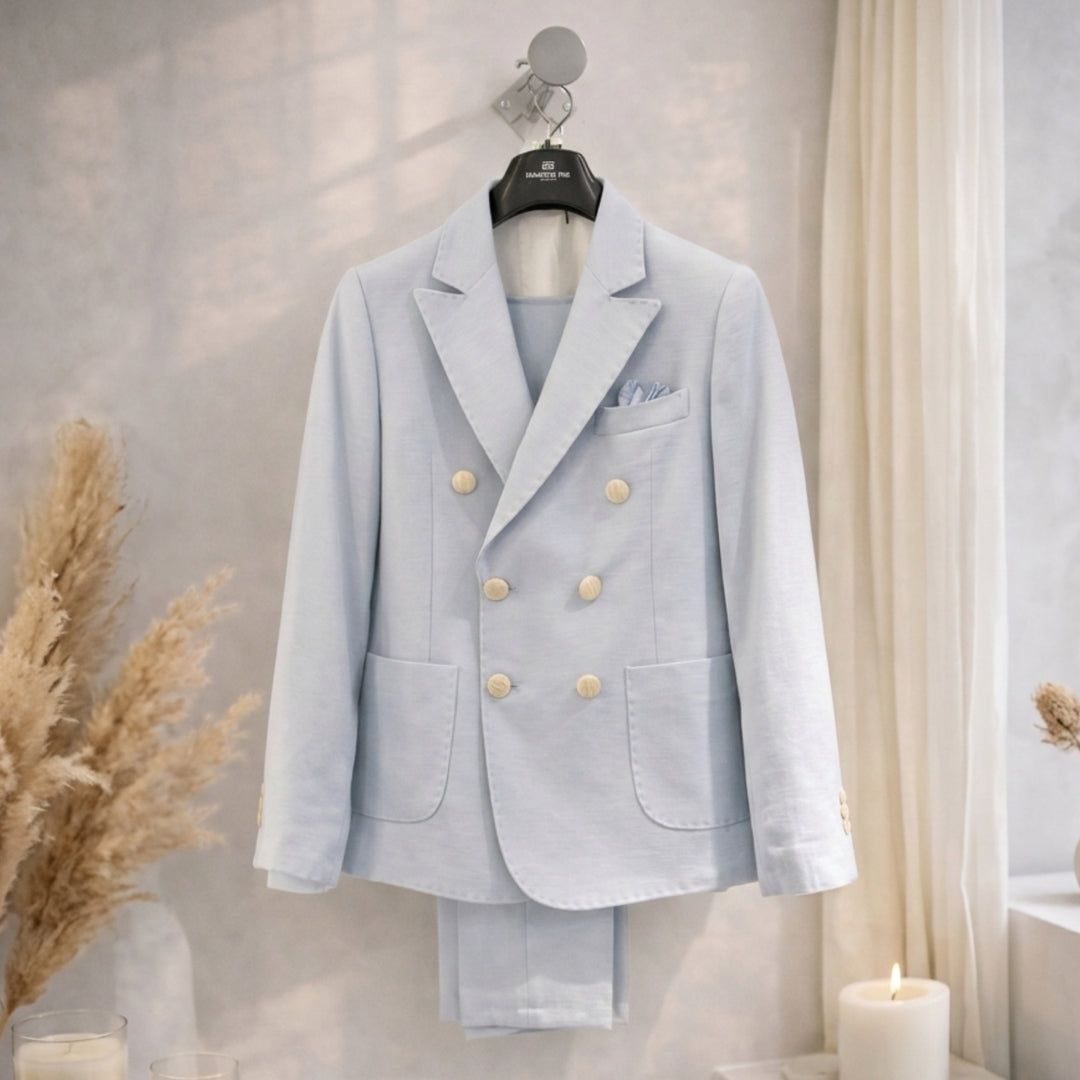 Emanuel Pris Blue Stitch Suit