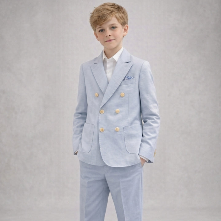 Emanuel Pris Blue Stitch Suit