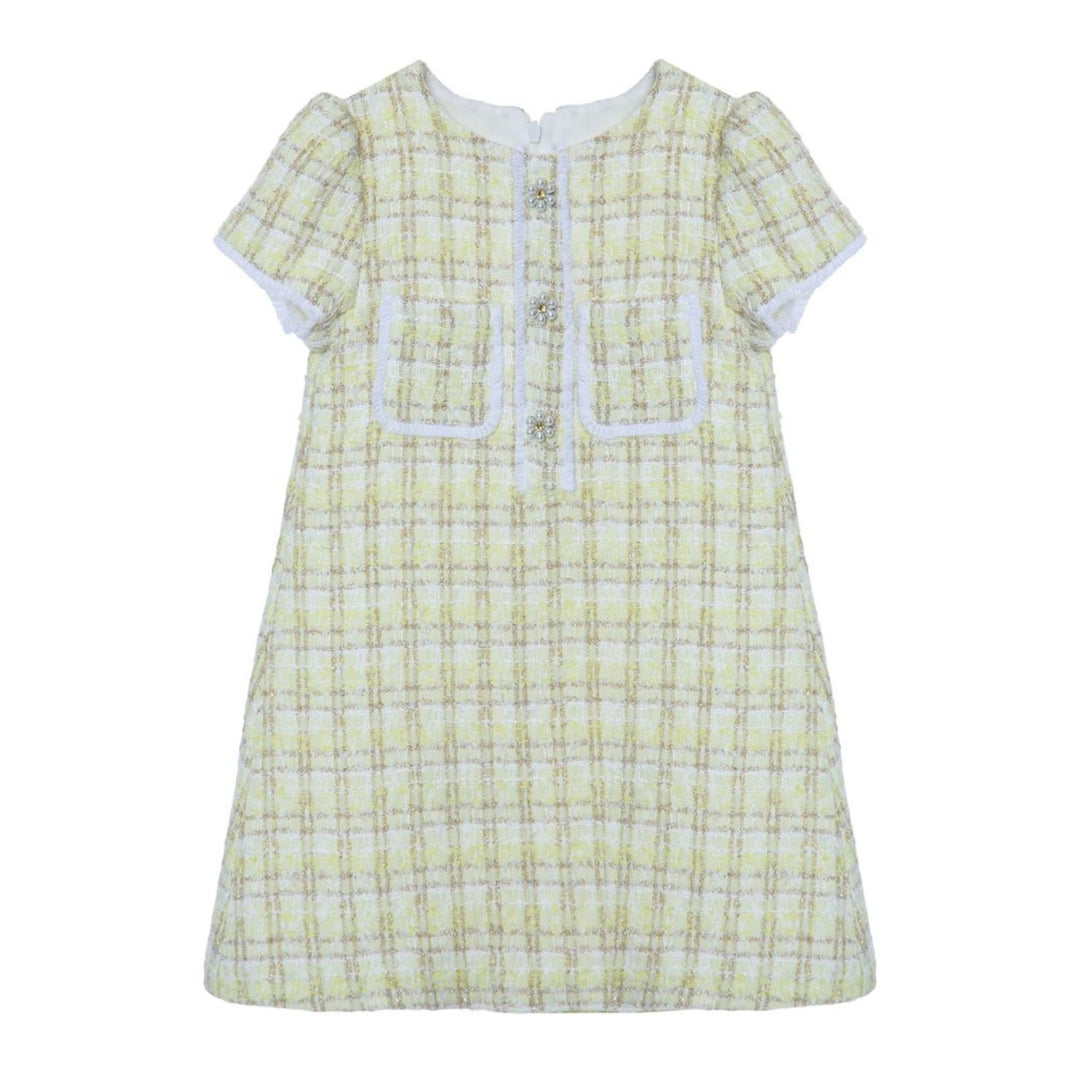 Patachou Yellow Tweed Dress