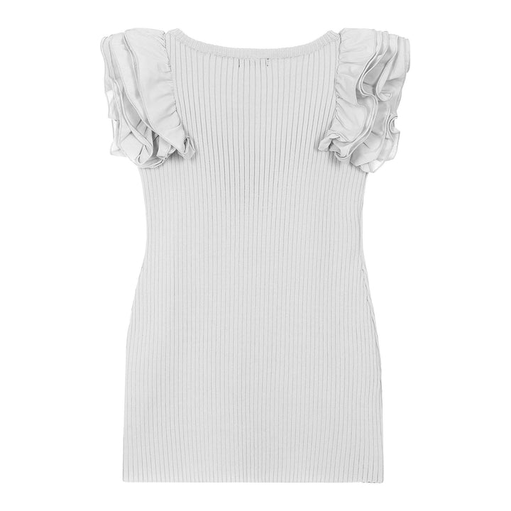 Fun & Fun White Ribbed Dress