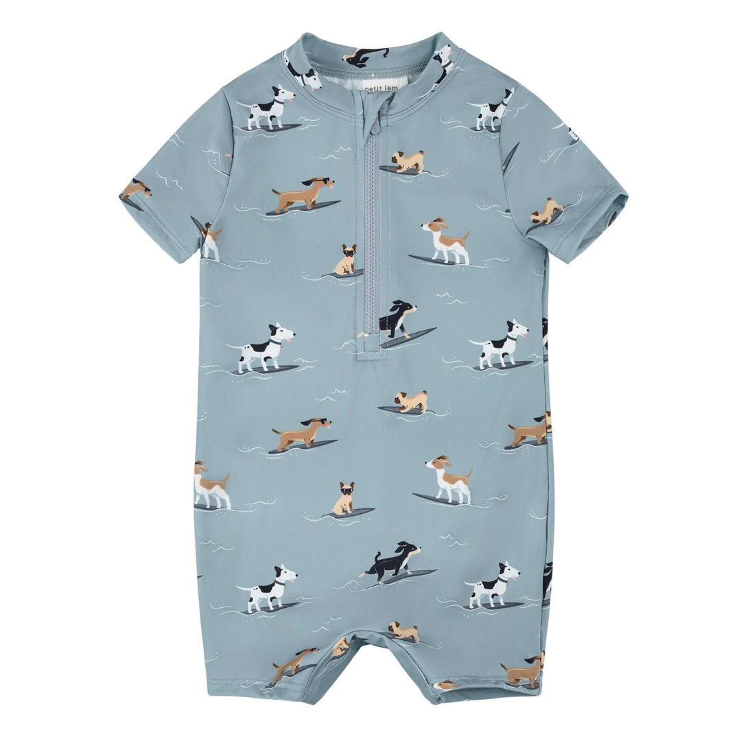 Petit Lem Baby Boys Surfing Pups Swimsuit