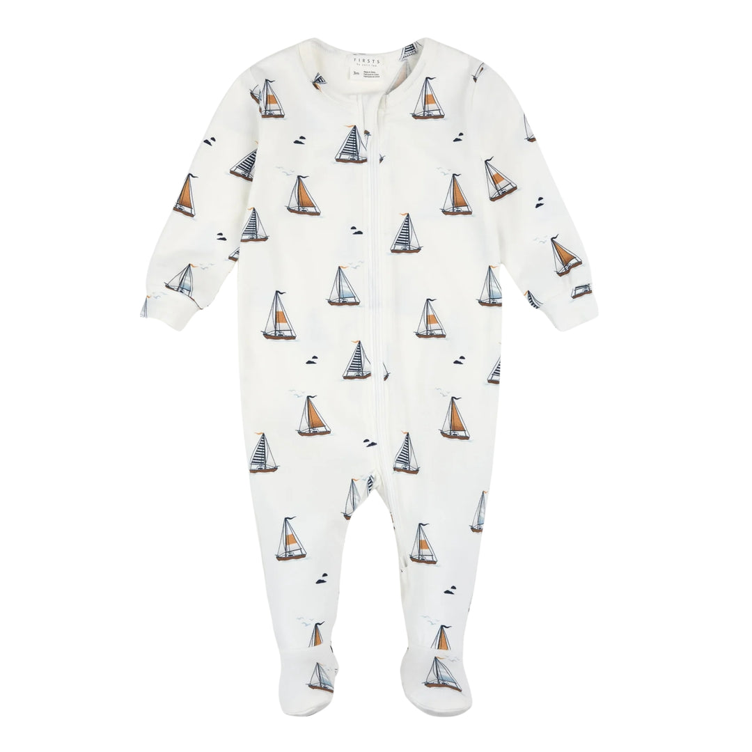 Petit Lem Baby Boys Sailboats Sleeper