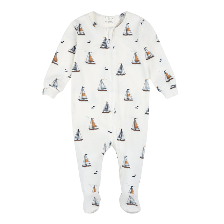 Petit Lem Baby Boys Sailboats Sleeper