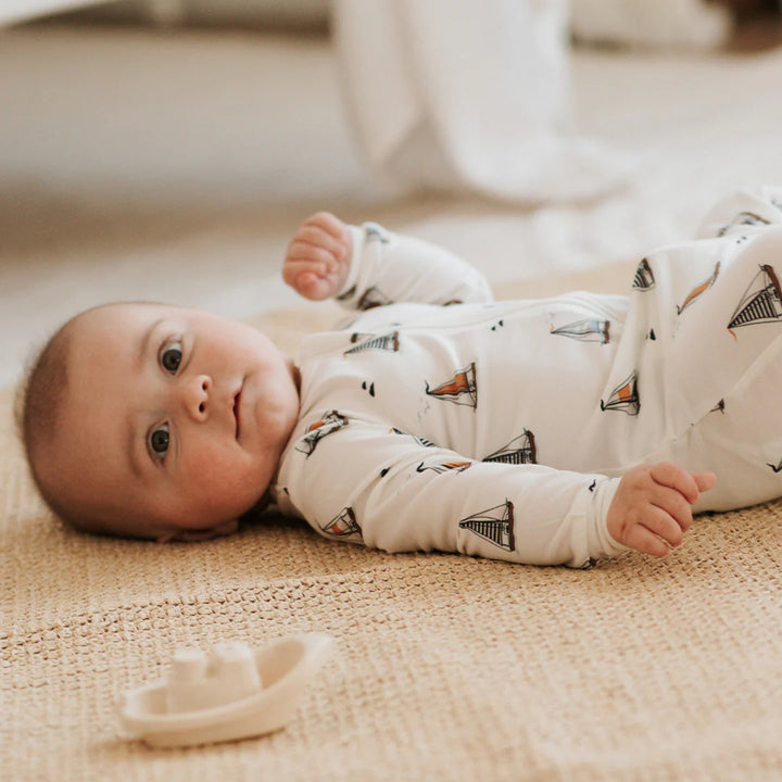 Petit Lem Baby Boys Sailboats Sleeper