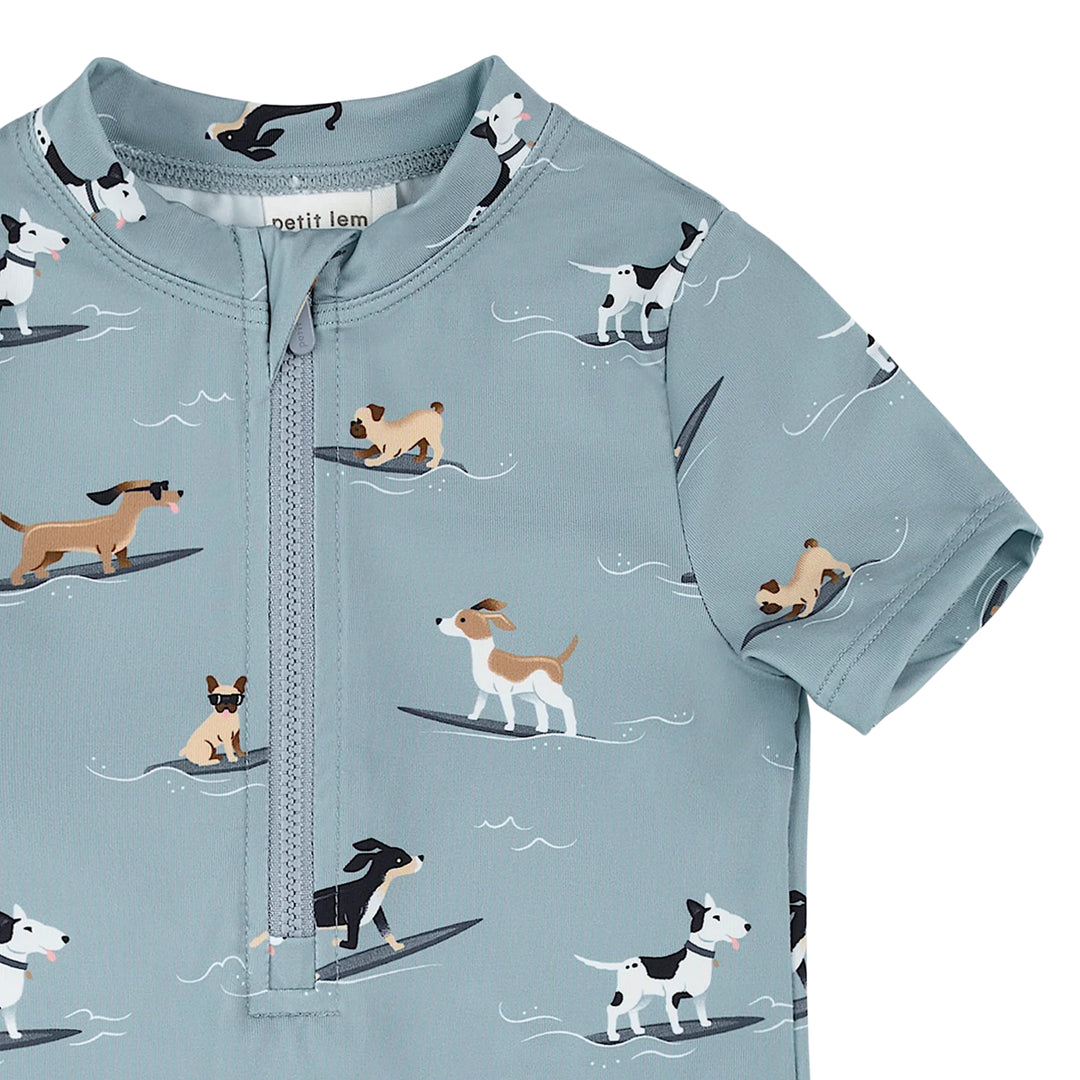 Petit Lem Baby Boys Surfing Pups Swimsuit