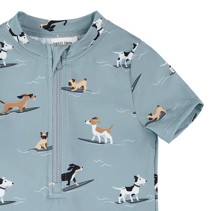 Petit Lem Baby Boys Surfing Pups Swimsuit