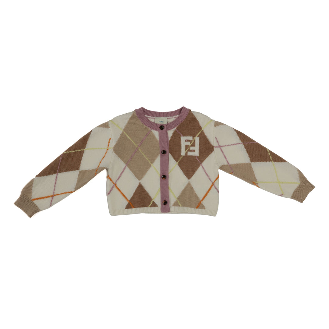 Fendi Argyle Knit Cardigan