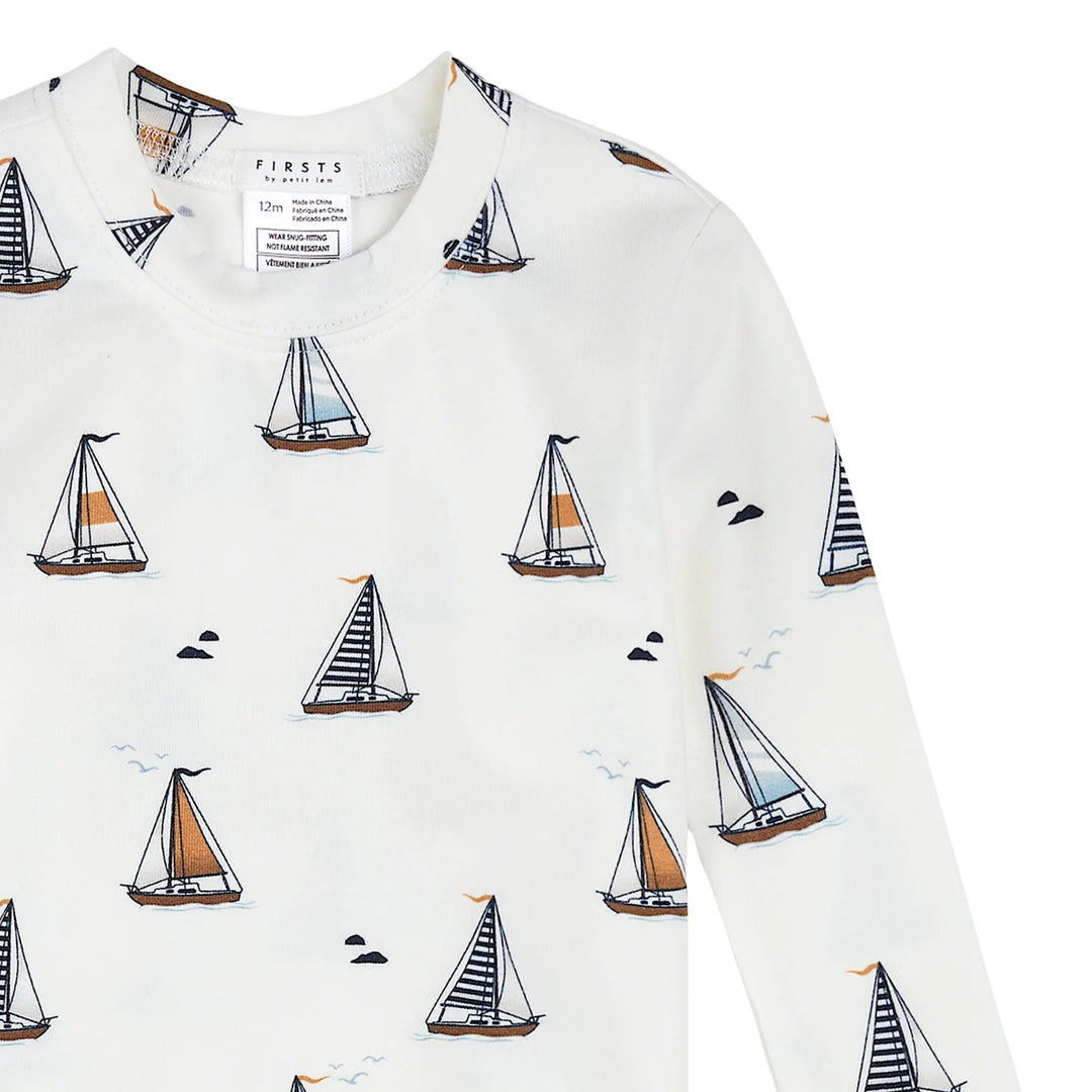 Petit Lem Baby Boys Sailboats PJ Set