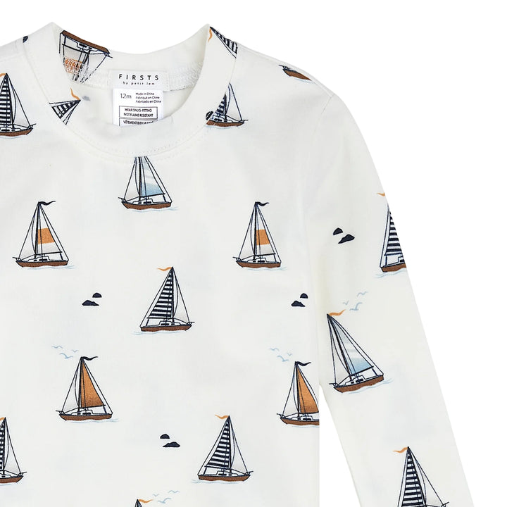 Petit Lem Baby Boys Sailboats PJ Set