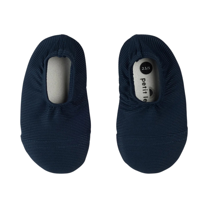Petit Lem Baby Boys Navy Ribbed Swim Slippers