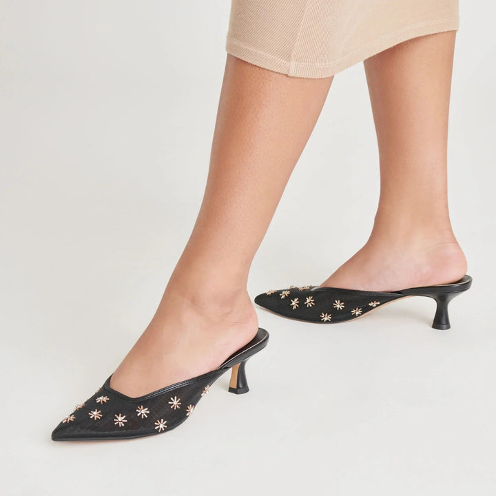 Dolce Vita Womens Clara Black Kitten Heels