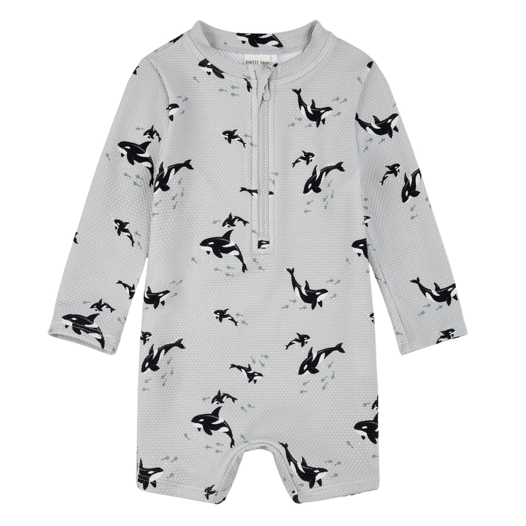 Petit Lem Baby Boys Orcas Swimsuit