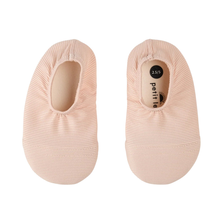 Petit Lem Baby Girls Rose Ribbed Swim Slippers