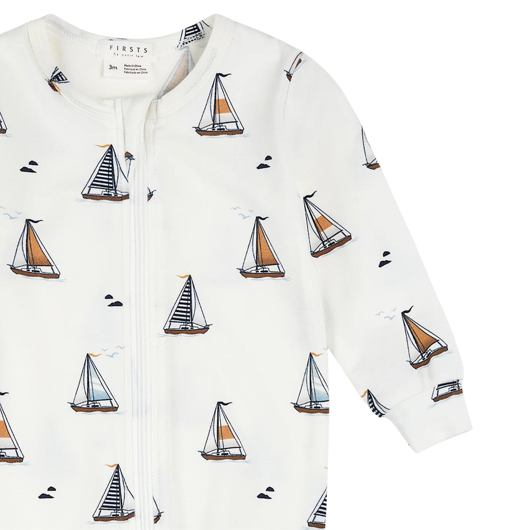 Petit Lem Baby Boys Sailboats Sleeper