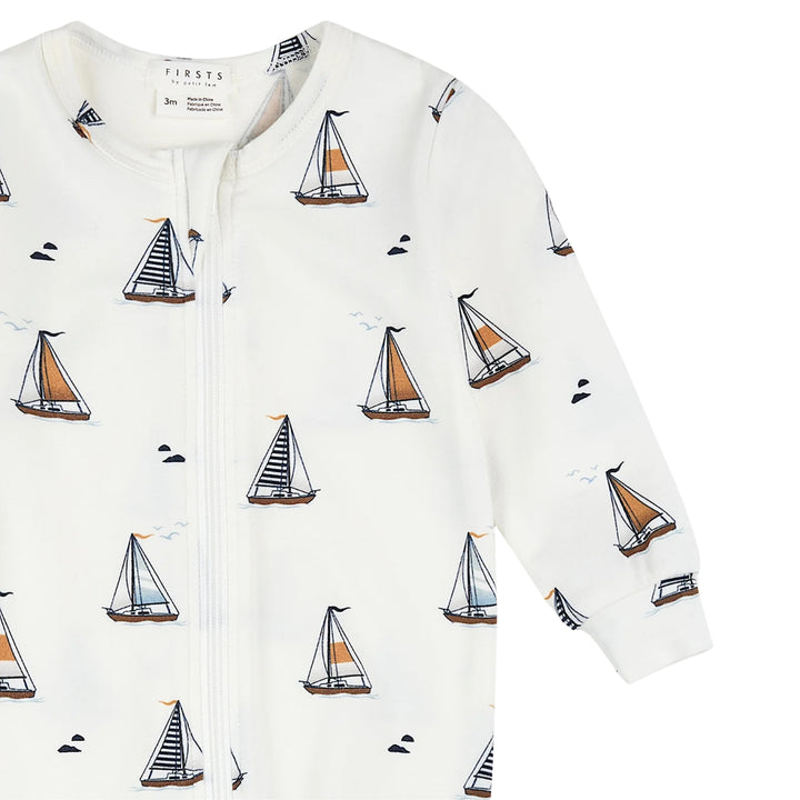 Petit Lem Baby Boys Sailboats Sleeper