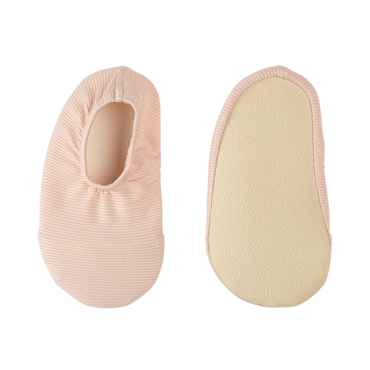 Petit Lem Baby Girls Rose Ribbed Swim Slippers