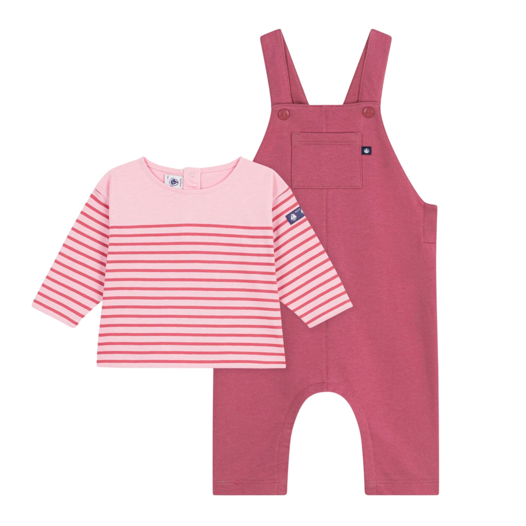 Petit Bateau Baby Girls Salopette Ensemble