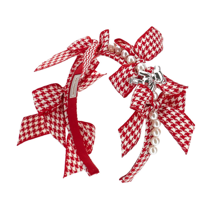Monnalisa Red Houndstooth Headband