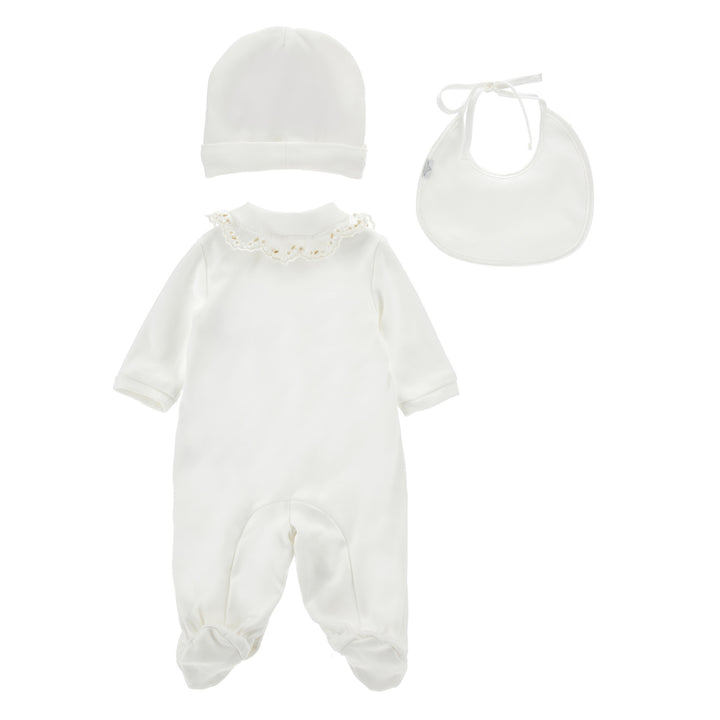 Monnalisa Baby Girls Embroidered Lace Pyjama Set