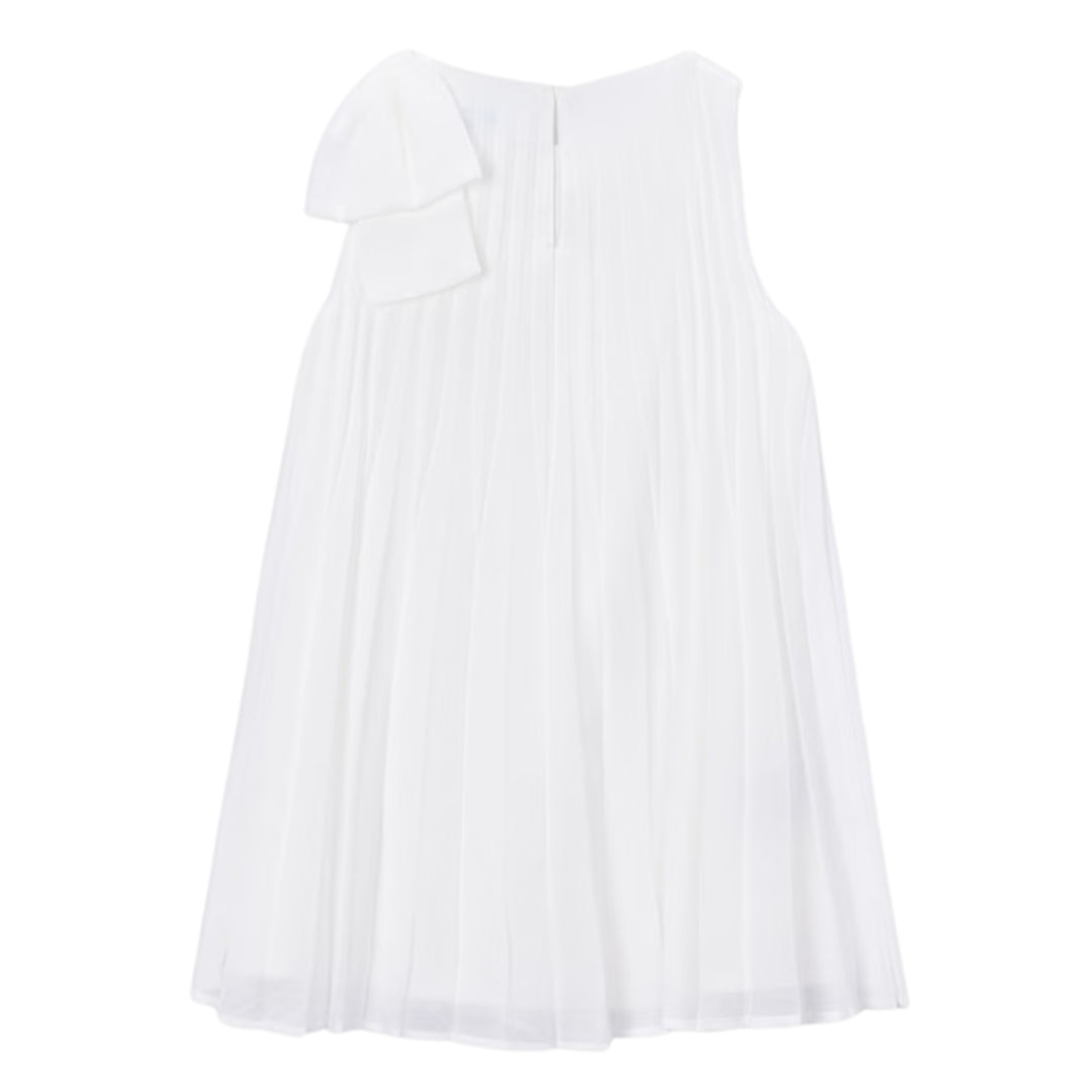 Mayoral Pleated Shoulder Bow Dress