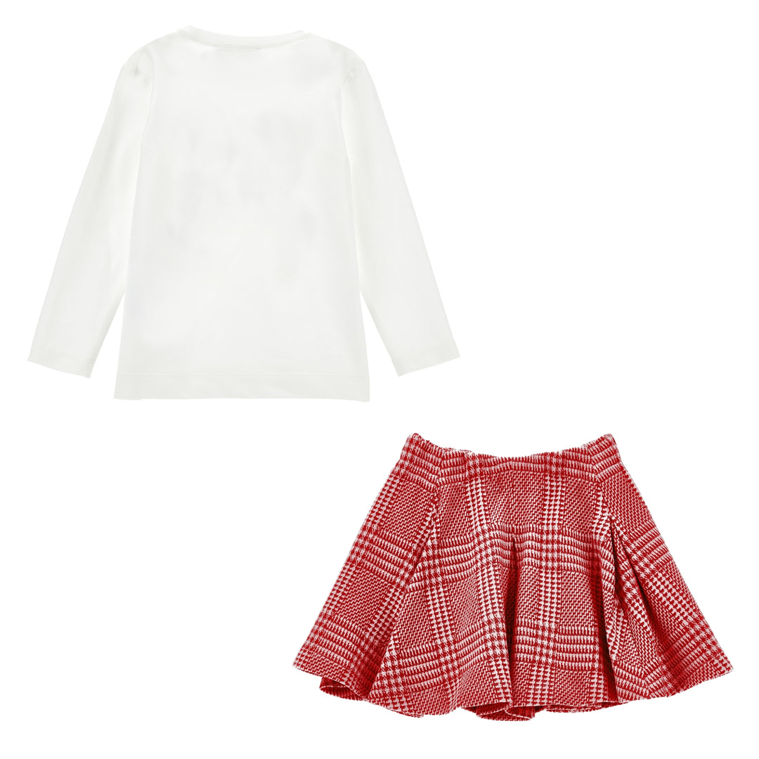 Monnalisa Red Houndstooth Ensemble