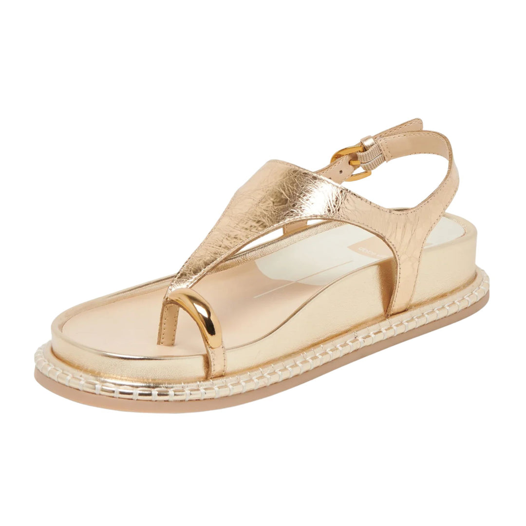Dolce Vita Womens Stefan Gold Sandals