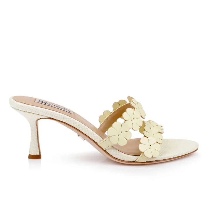 Badgley Mischka Womens Watertown Lime Leather Mid Heel Sandals