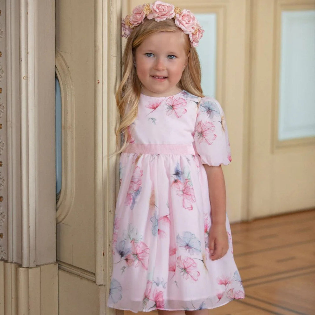 Patachou Baby Girls Pink Chiffon Dress Patachou Baby Girls Pink Chiffon Dress