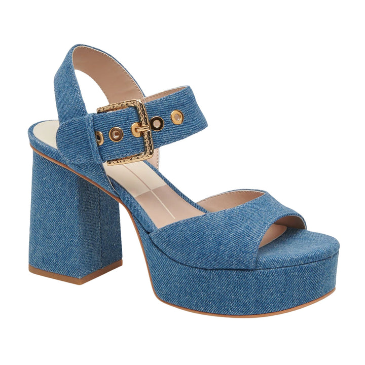 Dolce Vita Womens Bobby Blue Denim Heels