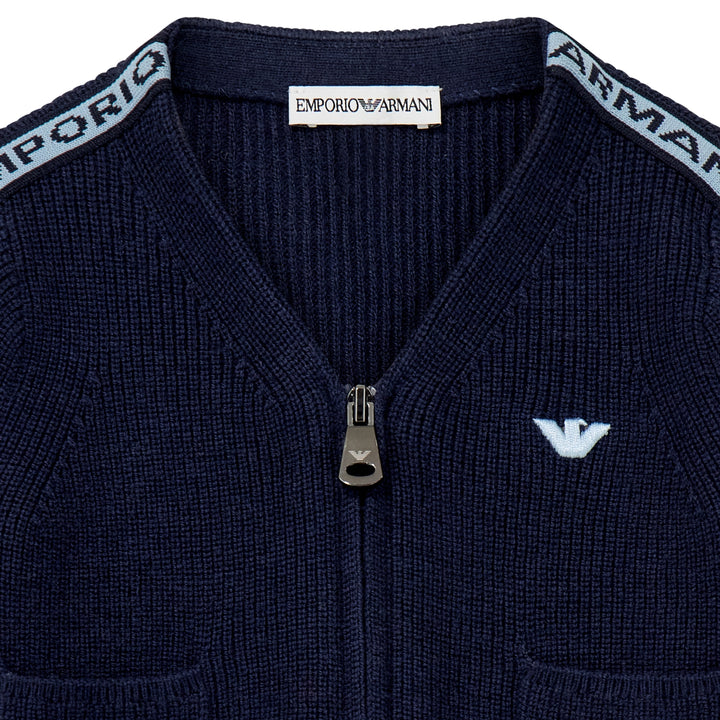 Emporio Armani Baby Boys Navy Cardigan