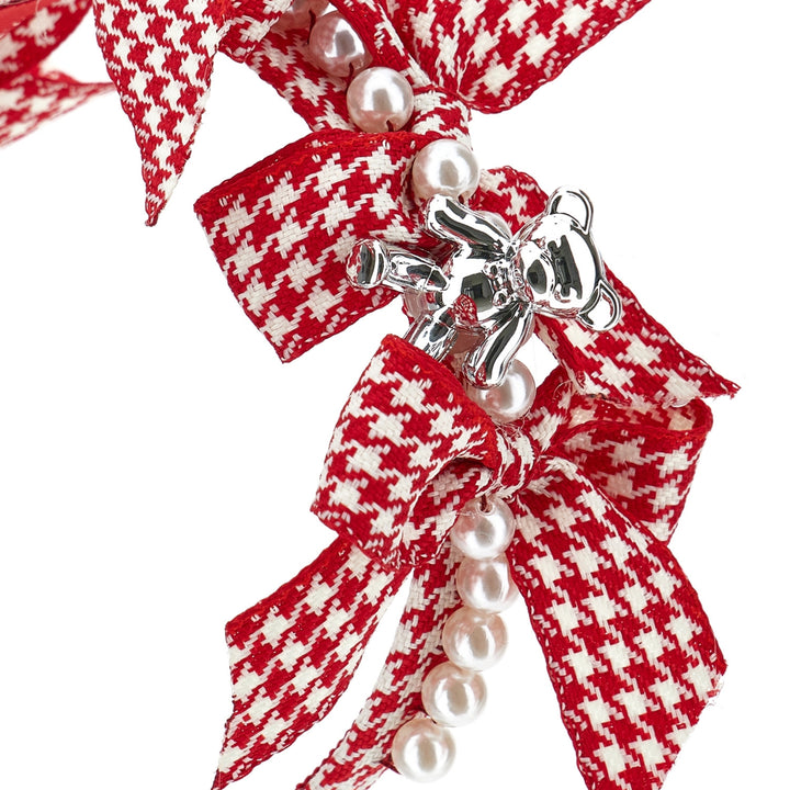 Monnalisa Red Houndstooth Headband