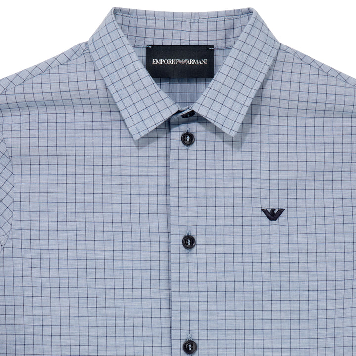 Emporio Armani Blue Checkered Shirt