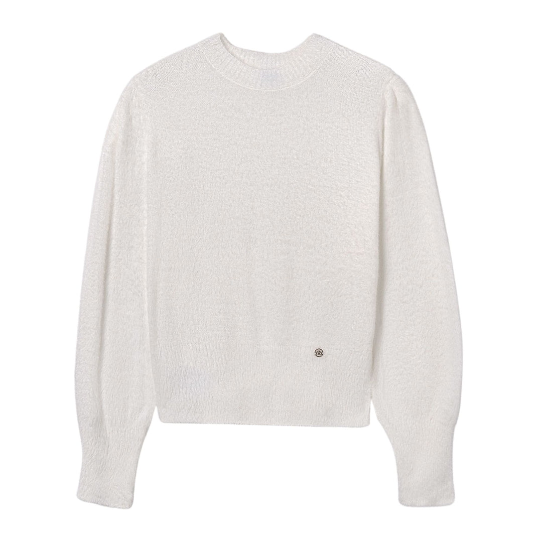 Mayoral Faux Fur White Sweater
