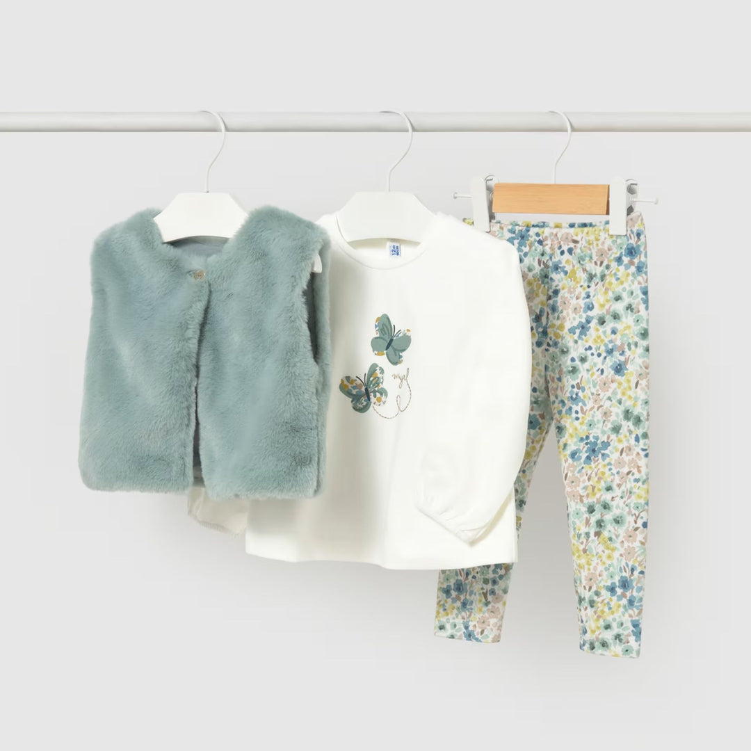 Mayoral Baby Girls Three Piece Teal Set