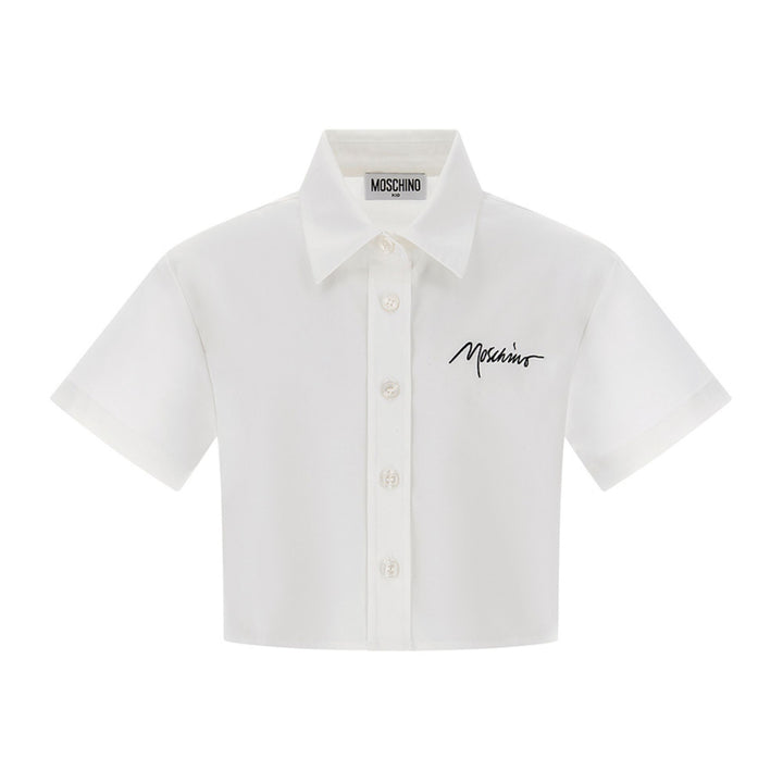 Moschino White Cropped Dress Shirt