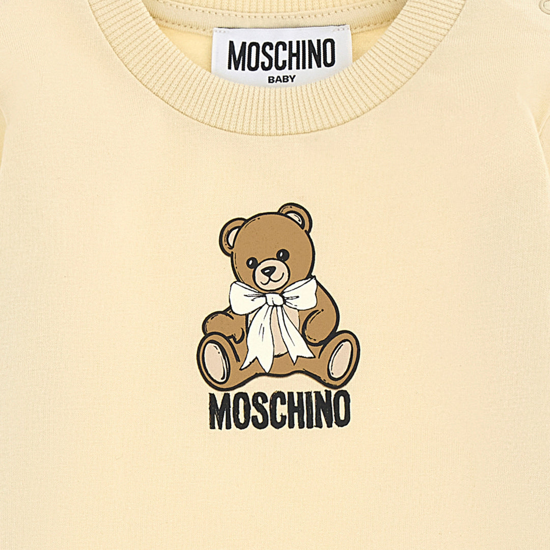 Moschino Baby Girls Bow Bear Beige Dress