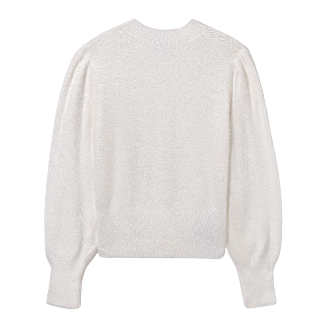 Mayoral Faux Fur White Sweater
