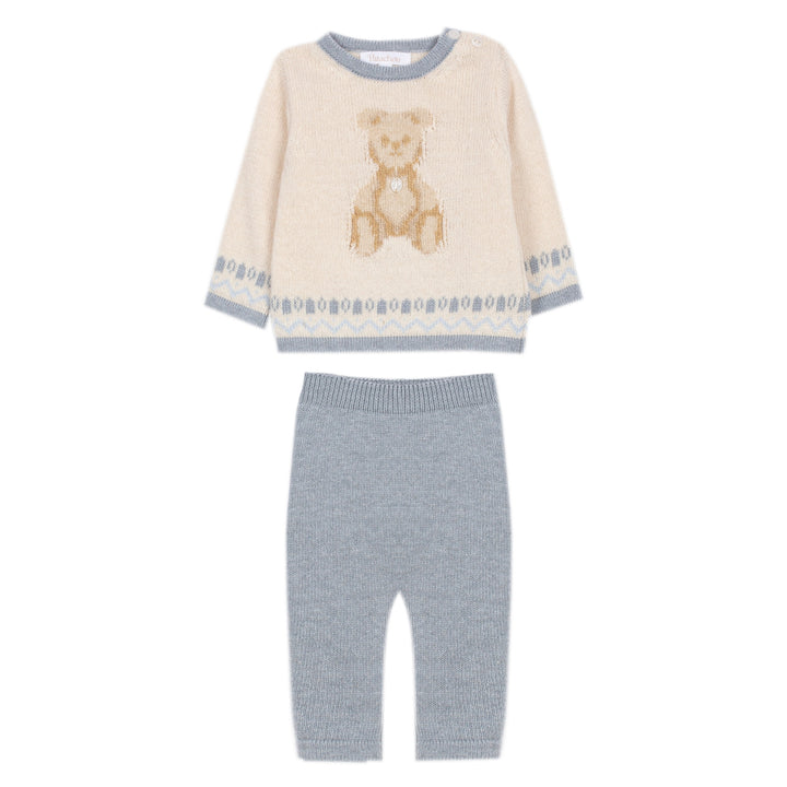 Patachou Baby Boys Beige & Blue Ensemble