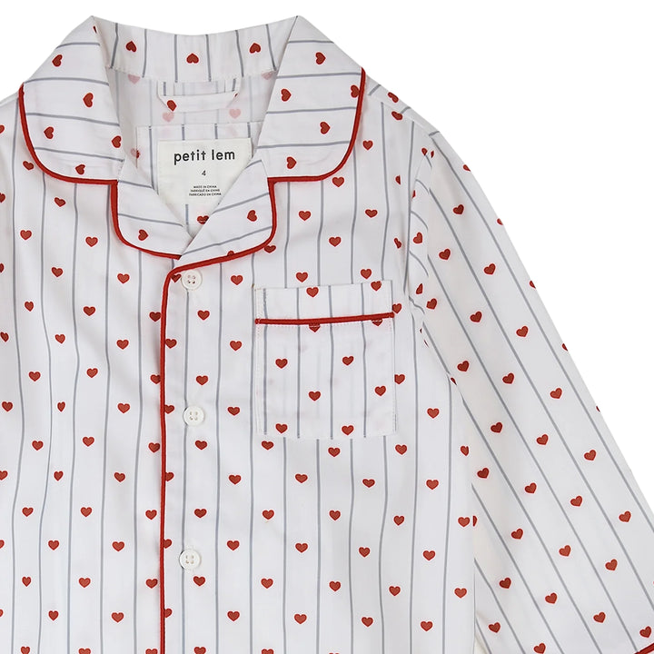 Petit Lem Heart Stripe PJ Set