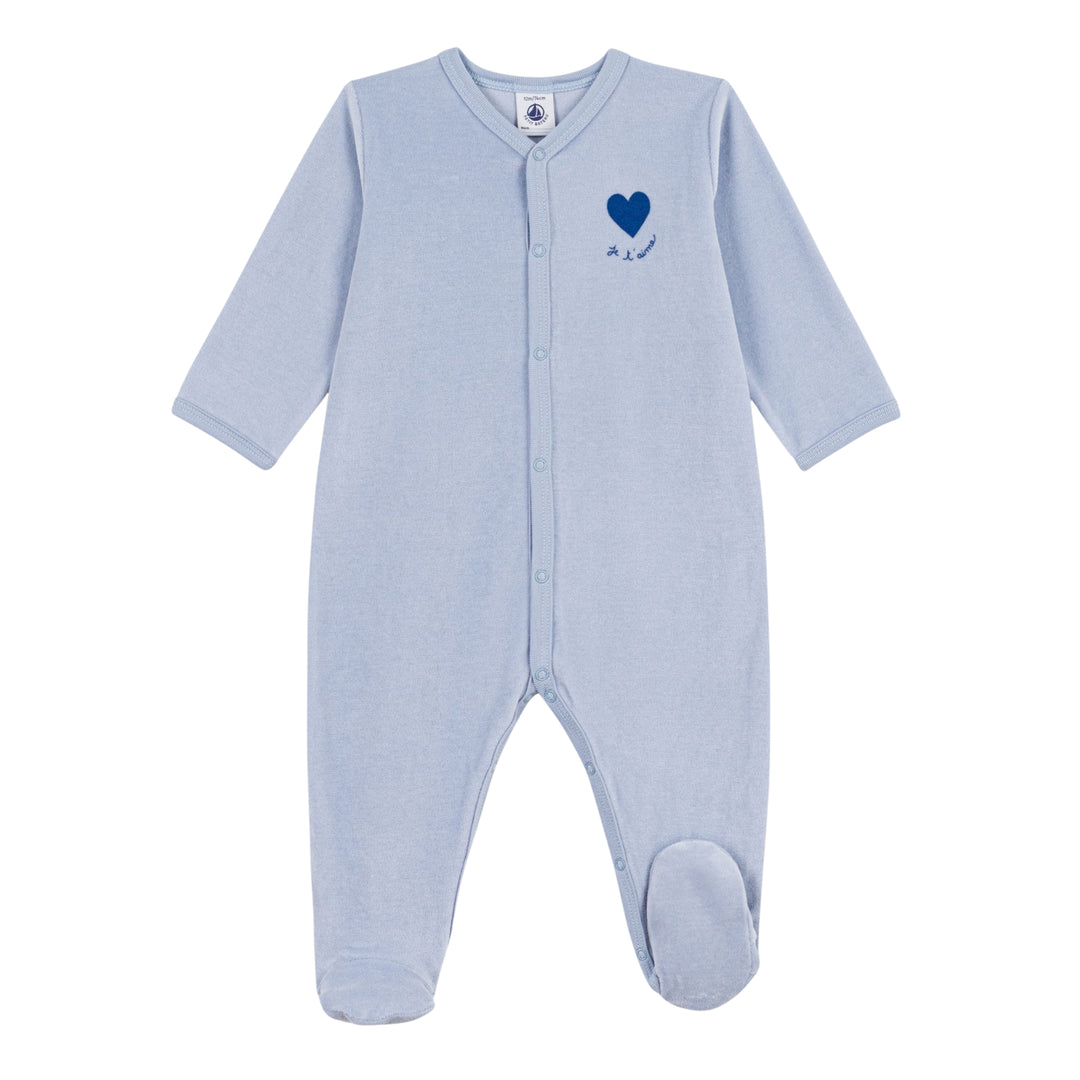 Petit Bateau Baby Boys Blue Je T'aime Pyjama