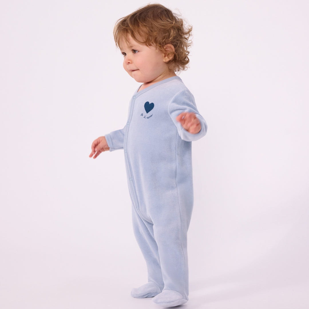 Petit Bateau Baby Boys Blue Je T'aime Pyjama