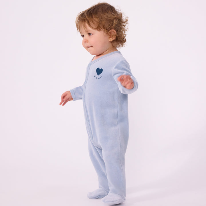 Petit Bateau Baby Boys Blue Je T'aime Pyjama