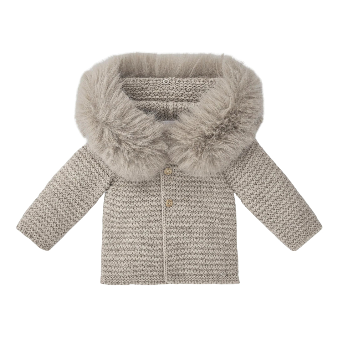 Paz Rodriguez Baby Esencial Beige Knit Coat