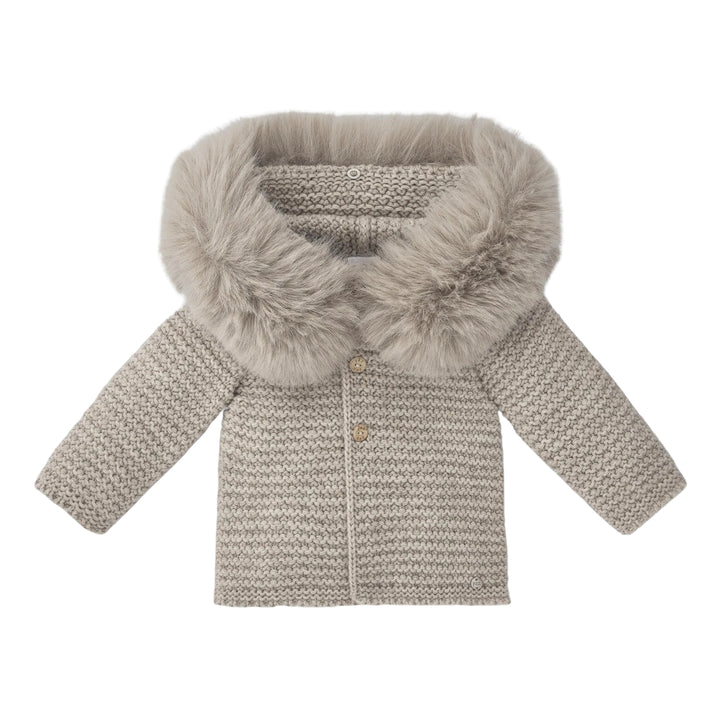 Paz Rodriguez Baby Esencial Beige Knit Coat