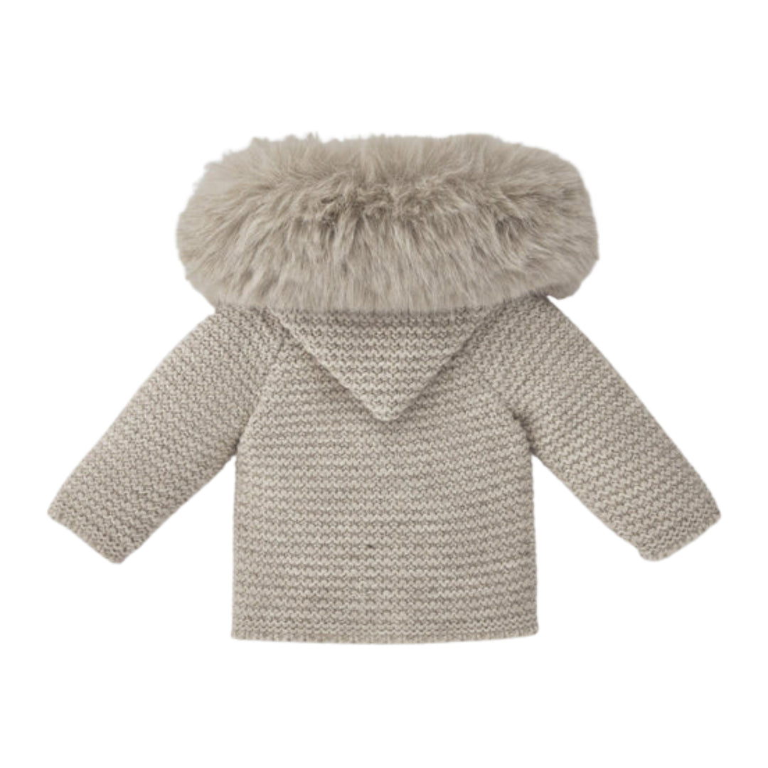 Paz Rodriguez Baby Esencial Beige Knit Coat